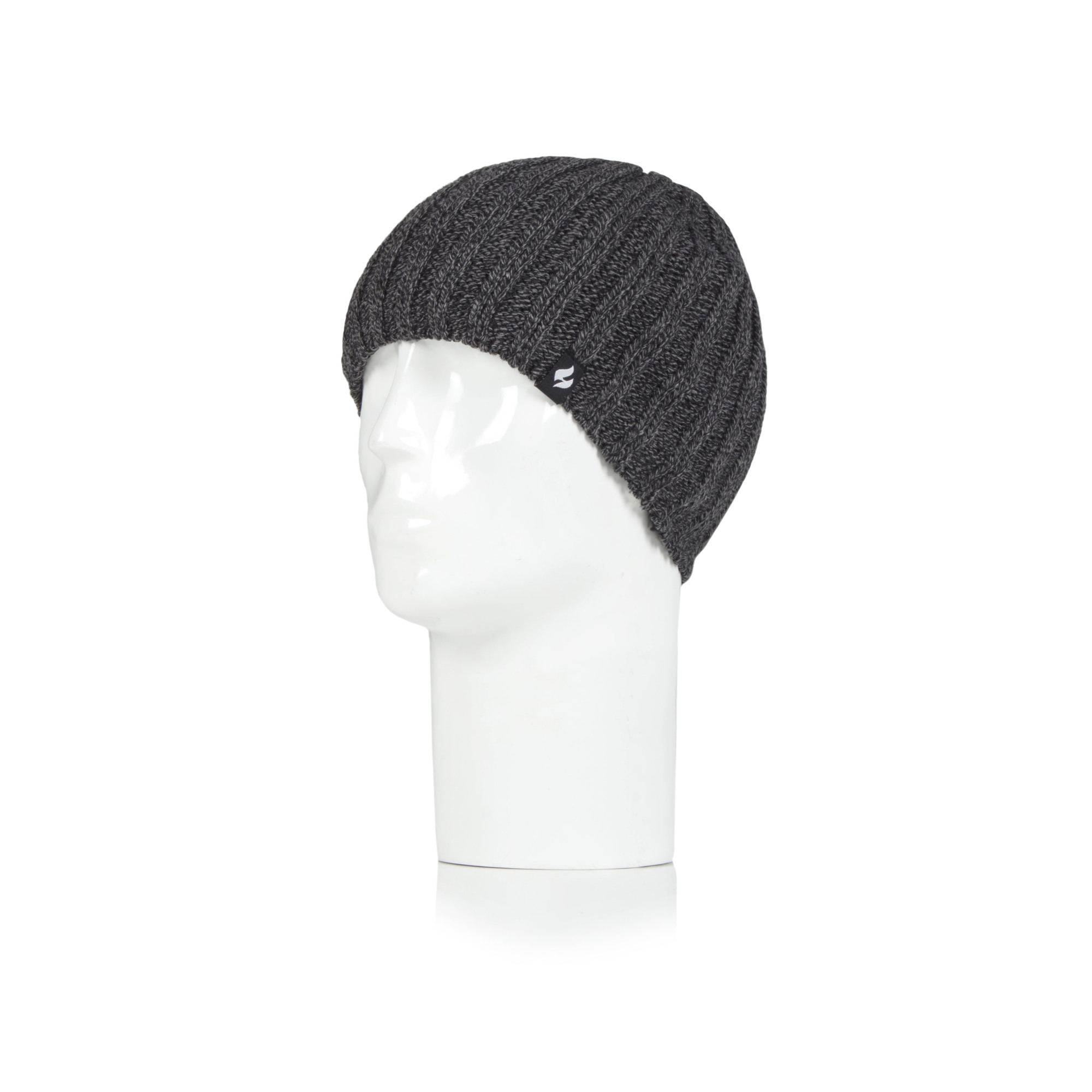 Heat Holders Men's Hudson Fine Rib Hat Charcoal One Size